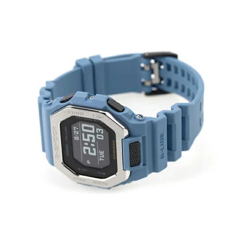 Casio G-Shock Digital G-LIDE (Bluetooth) Light Blue Strap Men's Watch- GBX-100-2A